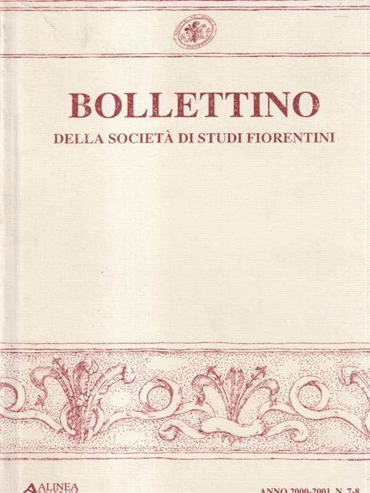 Bollettino della società di studi fiorentini n. 7-8 - copertina