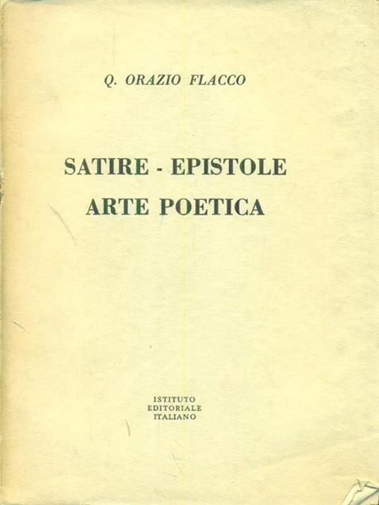 Satire-Epistole Arte poetica - Q. Orazio Flacco - copertina