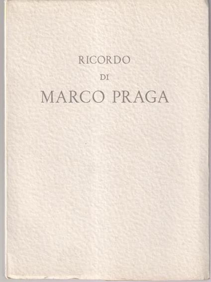   Ricordo di Marco Praga - copertina