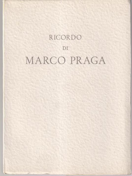   Ricordo di Marco Praga - copertina