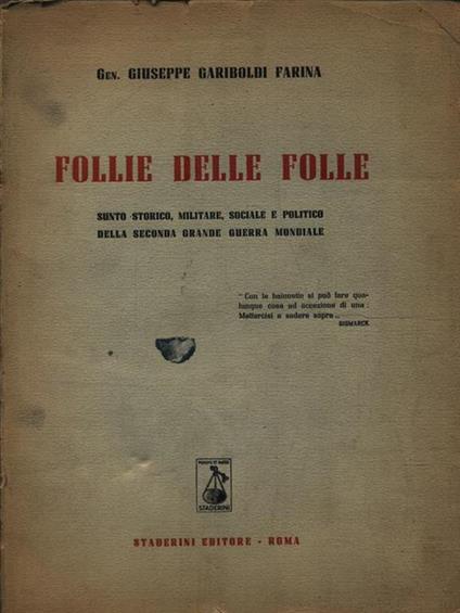 Follie delle folle - Giuseppe Garimoldi - copertina