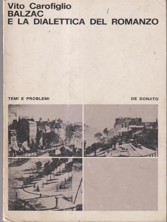   Balzac e la dialettica romanzo - Vito Carofiglio - copertina