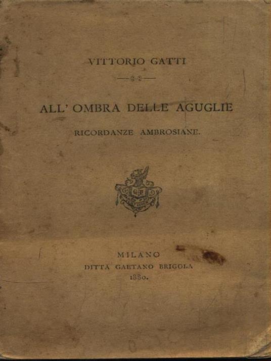   All'ombra delle aguglie - Vittorio Gatti - copertina