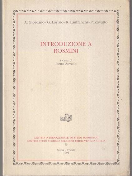   Introduzione a Rosmini - copertina