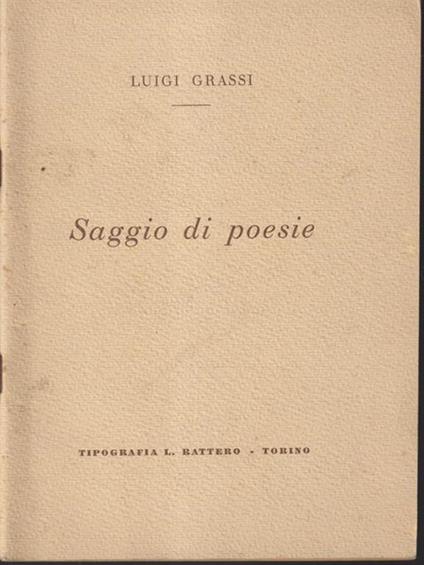   Saggio di poesie - Luigi Grassi - copertina