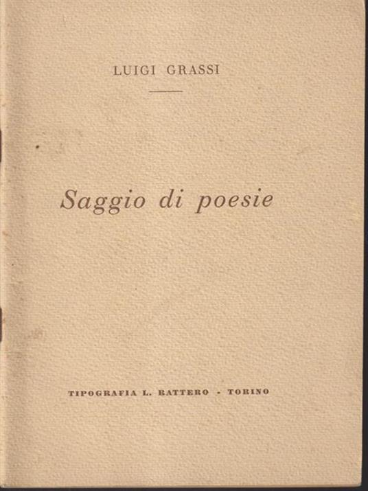   Saggio di poesie - Luigi Grassi - copertina