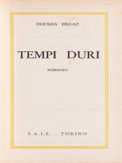 Tempi duri - copertina