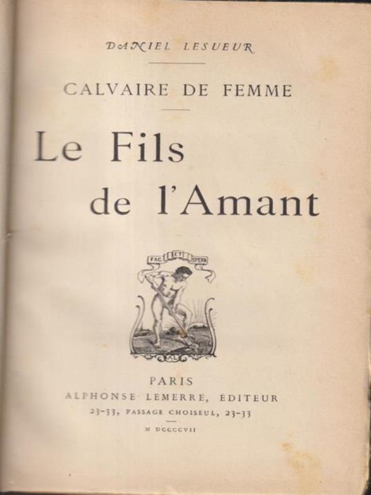 Calvaire de femme Le fils de l'Amant - Daniel Lesueur - copertina