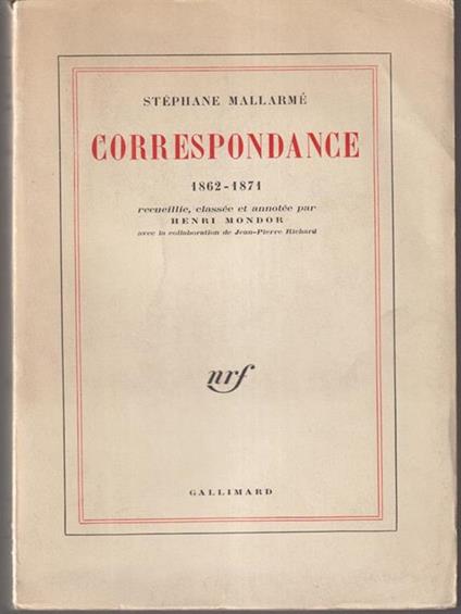 Correspondance 1862-1871 - Stéphane Mallarmé - copertina