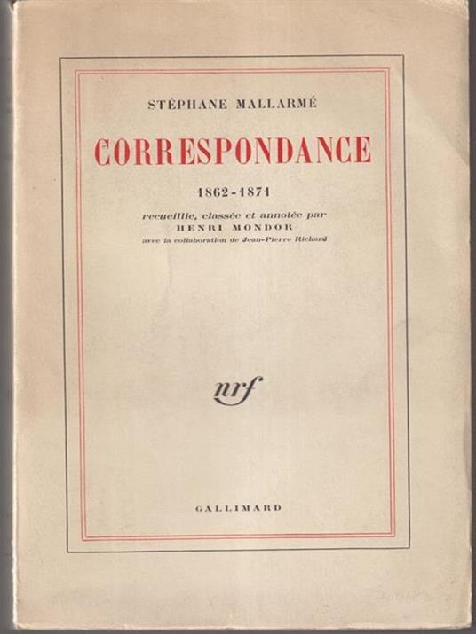 Correspondance 1862-1871 - Stéphane Mallarmé - copertina