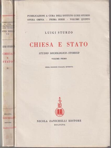   Chiesa e stato 2vv - Luigi Sturzo - copertina