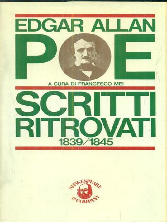   Scritti ritrovati 1839-1845 - Edgar Allan Poe - copertina
