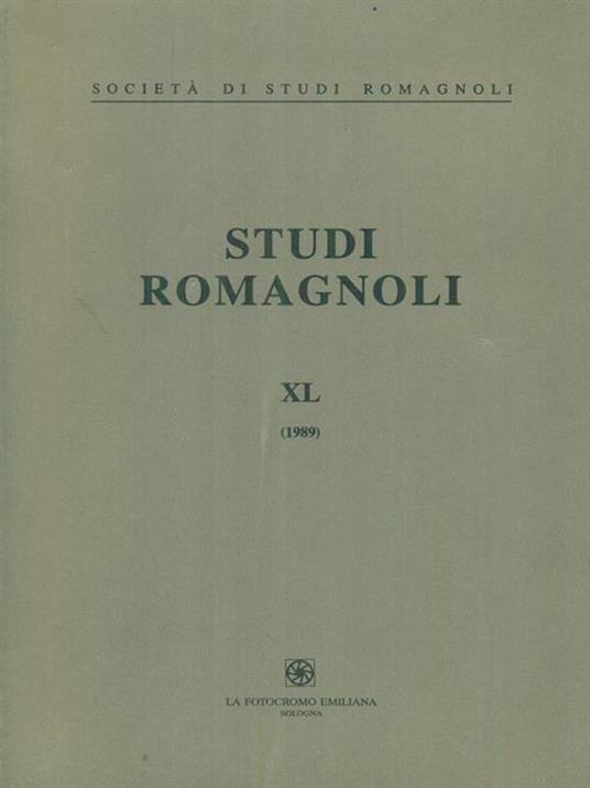   Studi romagnoli XL 1989 - copertina