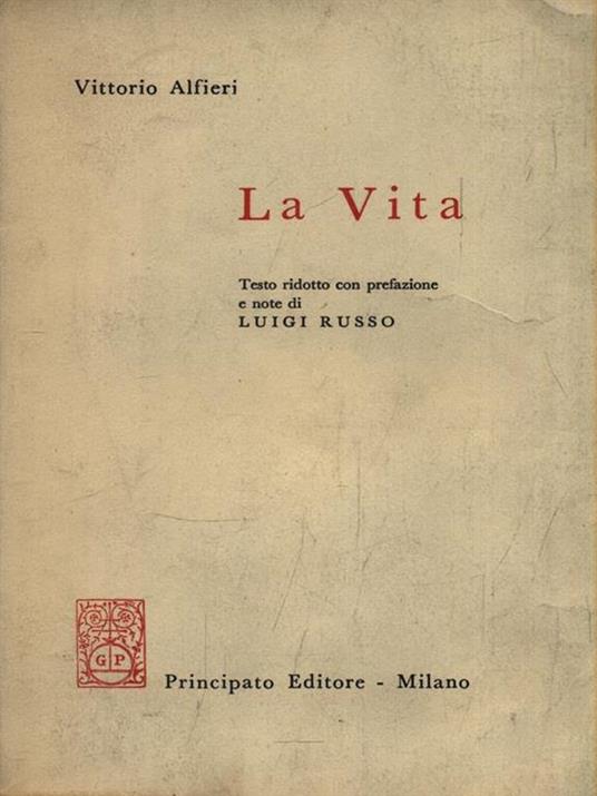 La vita - Vittorio Alfieri - copertina