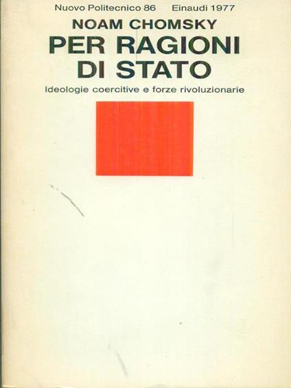 Per ragioni di stato - Noam Chomsky - copertina