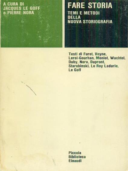   Fare storia - Jacques Le Goff - copertina
