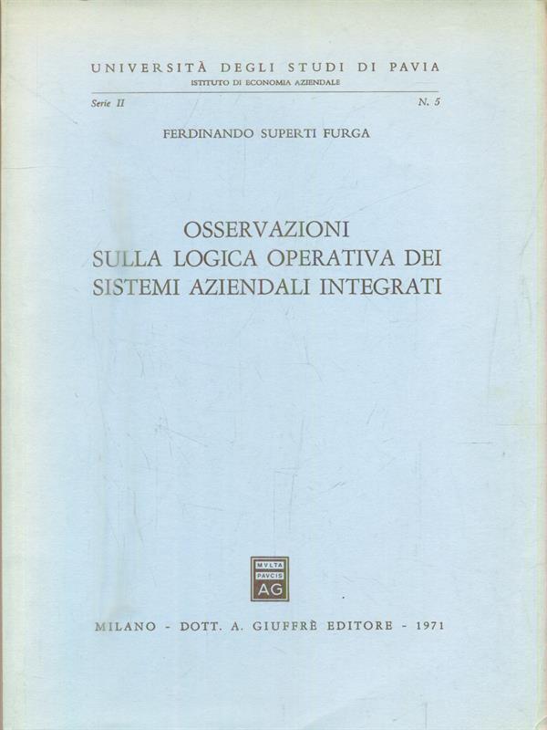 Osservazioni sulla logica operativa dei sistemi aziendali integrati