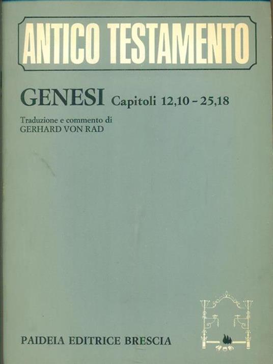   Antico Testamento Genesi Capitoli 12,10 - 25,18 - copertina