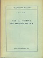   Per la critica dell'economia