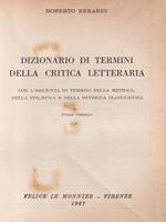   Dizionario di termini della critica letteraria