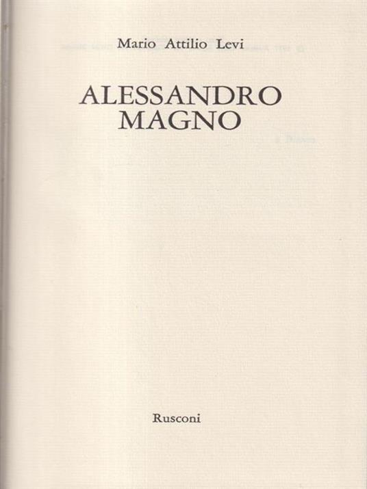 Alessandro Magno - M. Levi - copertina