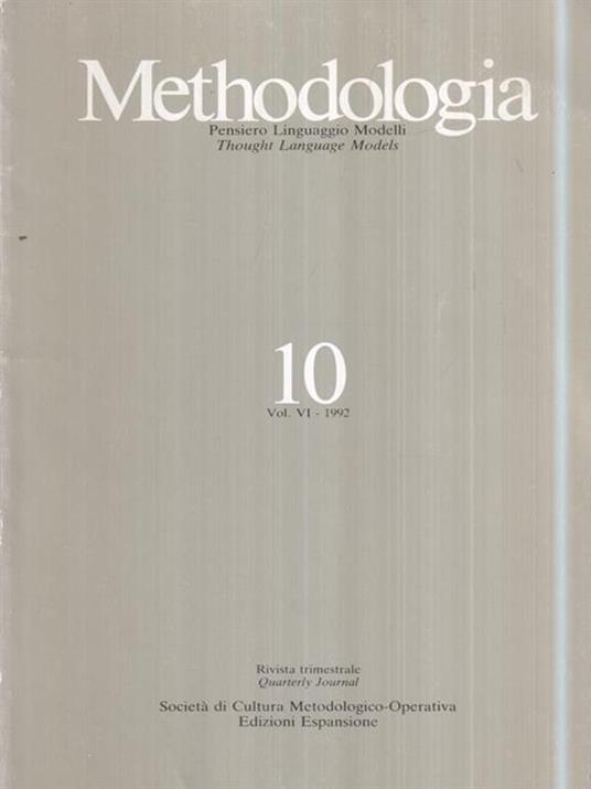 Methodologia 10 - Vol. VI/1992 - copertina
