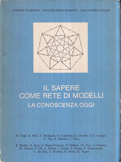Il sapere come rete di modelli. La conoscenza oggi - copertina