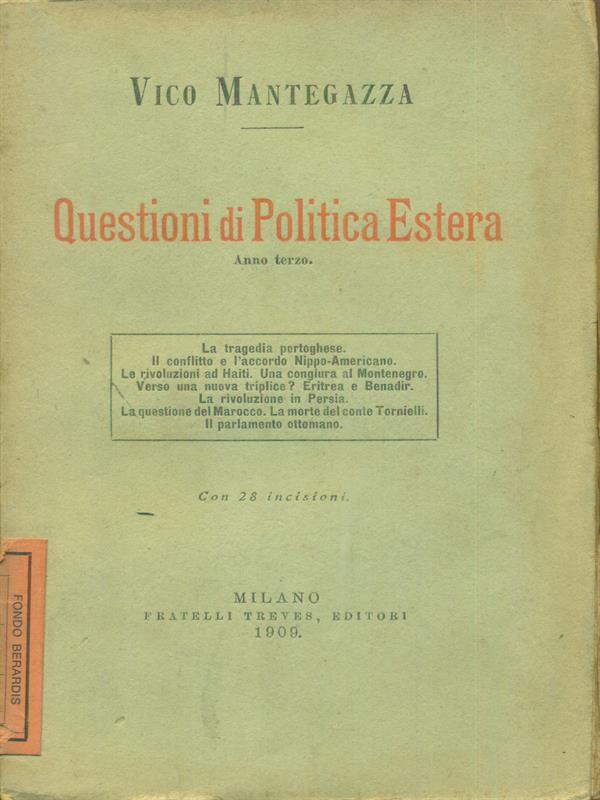 Questioni di politica estera Anno terzo