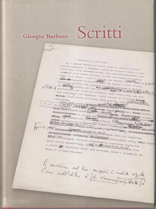 Scritti - Giorgio Barbero - copertina
