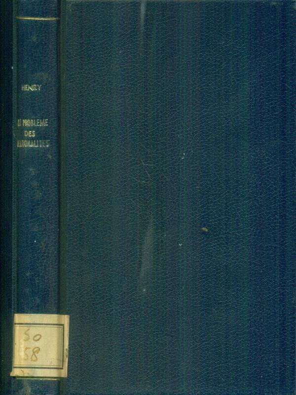 Le  probleme des nationalites