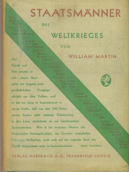 Staatsmänner des Weltkrieges - William Martin - copertina