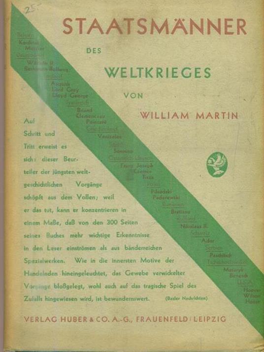 Staatsmänner des Weltkrieges - William Martin - copertina