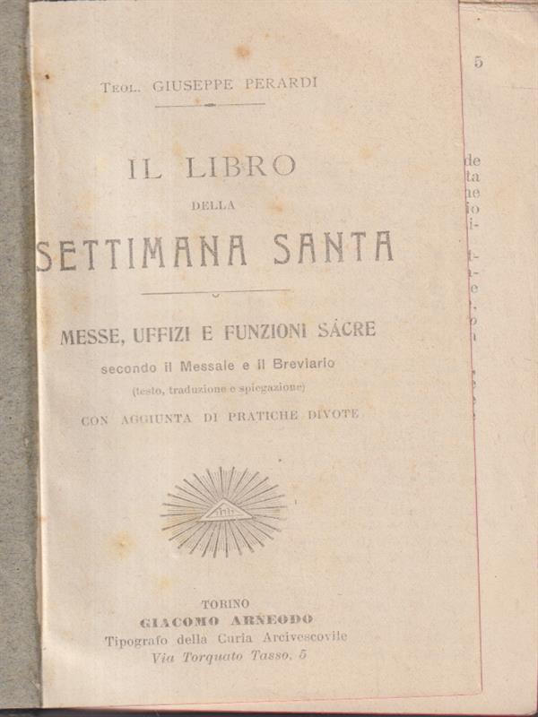 Il libro della settimana santa