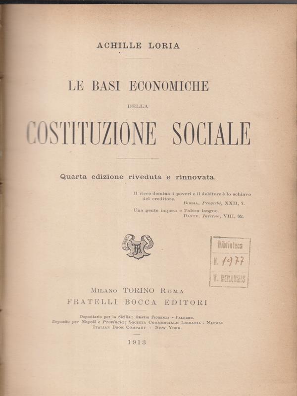 Le basi economiche della costituzione sociale