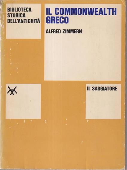 Il commonwealth greco - Alfred Zimmern - copertina