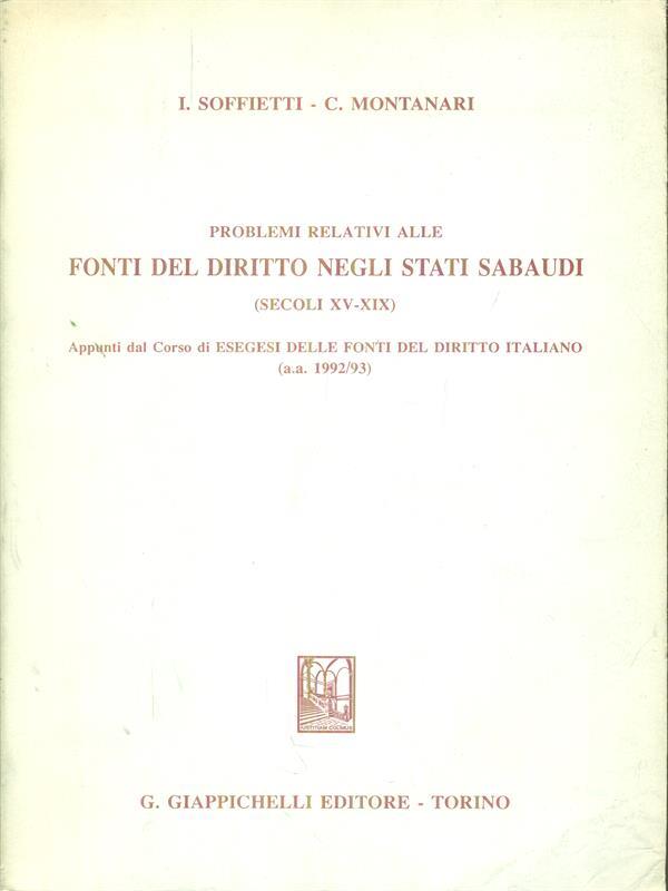 Fonti del diritto negli Stati Sabaudi
