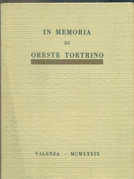 In memoria di Oresta Tortrino - copertina