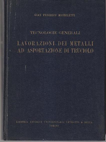 Lavorazioni dei metalli ad asportazione di truciolo - copertina