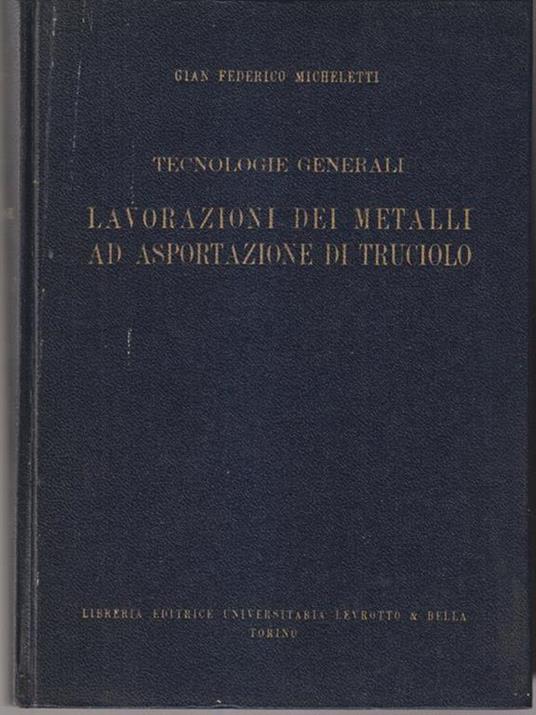 Lavorazioni dei metalli ad asportazione di truciolo - copertina