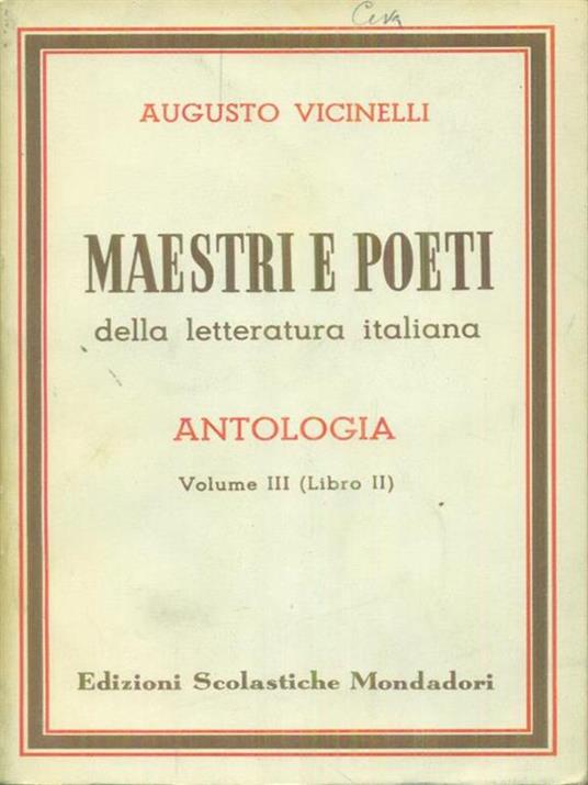 Maestri e poeti Antologia Volume III (Libro II) - Augusto Vicinelli - copertina