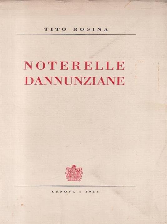 Noterelle dannunziane - Tito Rosina - copertina