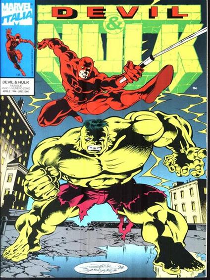 Devil e Hulk - da n. 0 a n. 13 1994/1995 - copertina