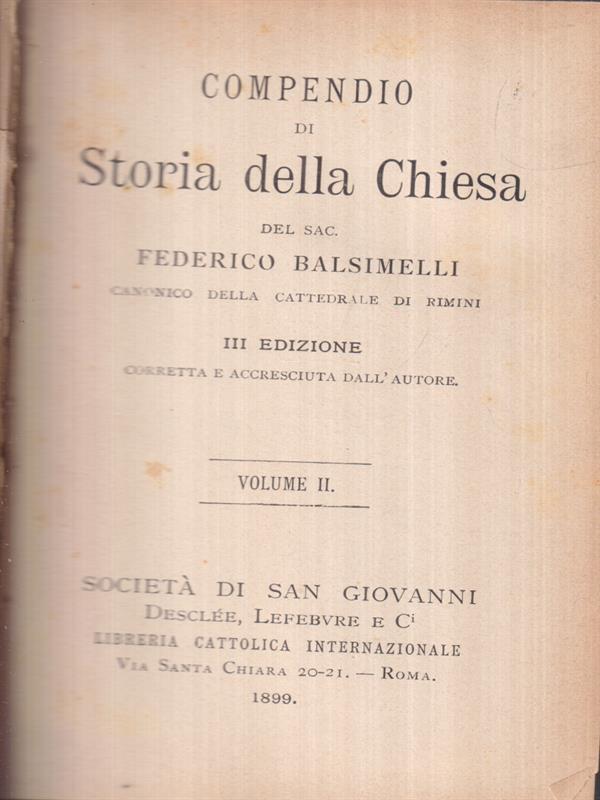 Compendio di Storia della Chiesa Vol. II