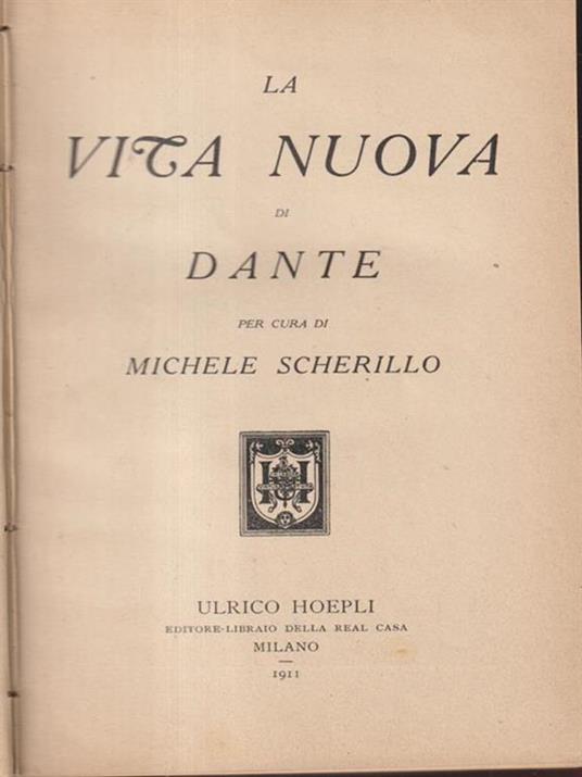 La vita nuova di Dante - Michele Scherillo - copertina