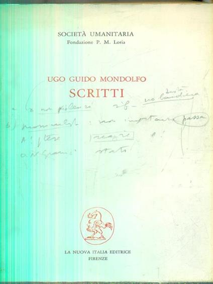 Scritti - Ugo Guido Mondolfo - copertina