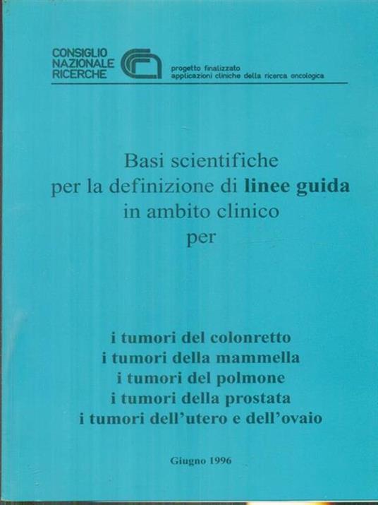 Basi scientifiche per la definizione di linee guida per.. - copertina