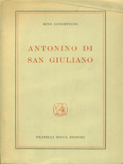 Antonino di San Giuliano - Rino Longhitano - copertina