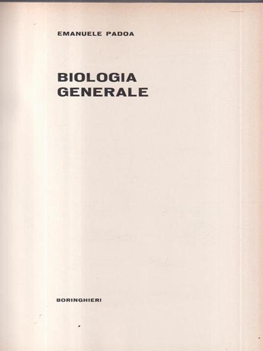 Biologia generale - Emanuele Padoa - copertina