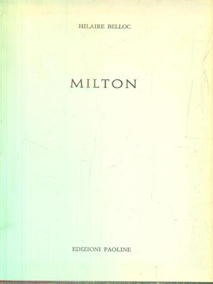 Milton - Hilaire Belloc - copertina