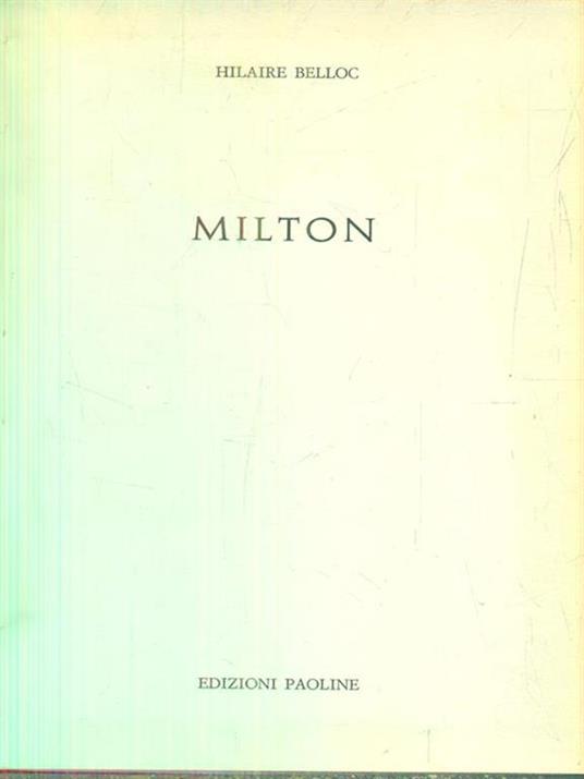 Milton - Hilaire Belloc - copertina